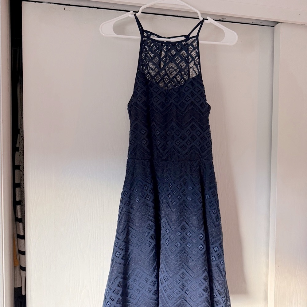 Charming Charlie Midnight Blue Backless Dress